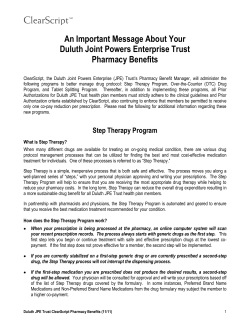 An Important Message About Your Duluth Joint Powers Enterprise Trust Pharmacy Benefits