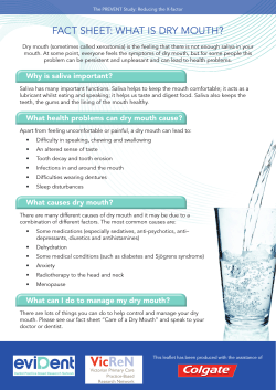 FACT SHEET: WHAT IS DRY MOUTH?