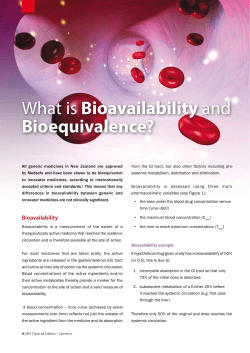 Bioavailability Bioequivalence?