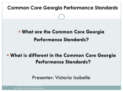 What are the Common Core Georgia Performance Standards?