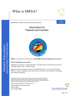 What is MRSA? n o ti