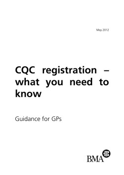 CQC registration – what you need to know Guidance for GPs