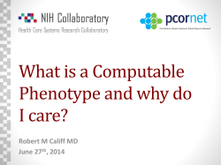 What is a Computable Phenotype and why do I care?