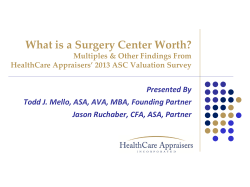 What is a Surgery Center Worth? Presented By