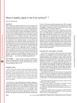 What is healthy aging in the 21st century? ⫺4 1 Rudi GJ Westendorp