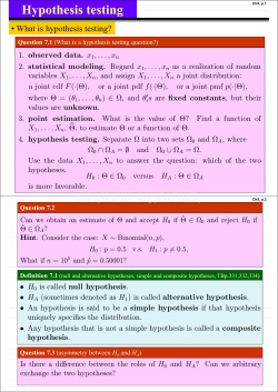 • What is hypothesis testing?