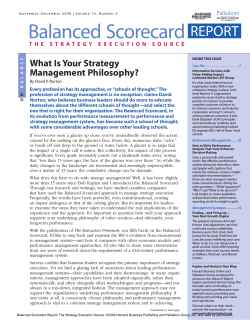 What Is Your Strategy Management Philosophy? By David P. Norton