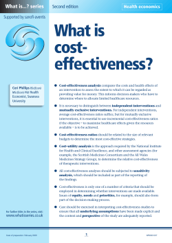 What is cost- effectiveness? What is...? series