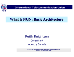 What is NGN: Basic Architecture Keith Knightson Consultant Industry Canada