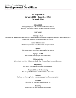 2014 Update to January 2013 - December 2016 Strategic Plan