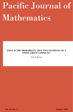 Pacific Journal of Mathematics FINITE GROUP COMMUTE?