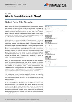 What is financial reform in China?  Michael Pettis, Chief Strategist Macro Research