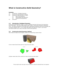 What is Constructive Solid Geometry? Contents