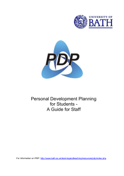 Personal Development Planning for Students - A Guide for Staff
