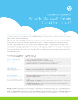 What Is Microsoft Private Cloud Fast Track?