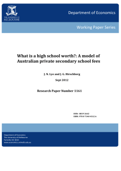 Department of Economics Working Paper Series Australian private secondary school fees
