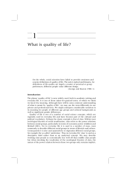 1 What is quality of life?