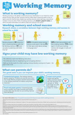 Working Memory What is working memory?
