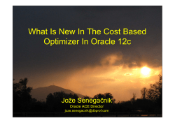 What Is New In The Cost Based Optimizer In Oracle 12c nik