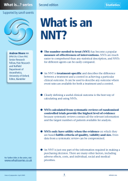 What is an NNT? What is...? series Second edition