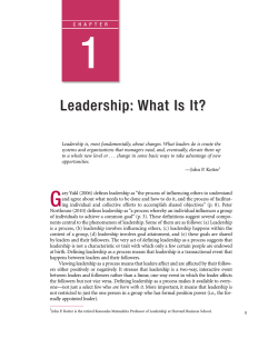 1 5 Leadership: What Is It?
