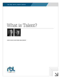 What is Talent? The RBL White Paper Series