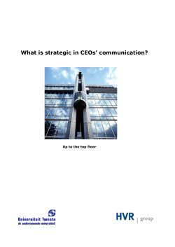 What is strategic in CEOs’ communication? Up to the top floor