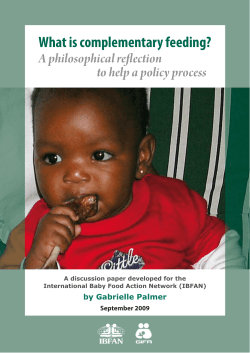 What is complementary feeding? A philosophical reflection to help a policy process