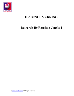 HR BENCHMARKING  Research By Bhushan Jangla I ©