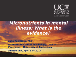 Micronutrients in mental illness: What is the evidence?