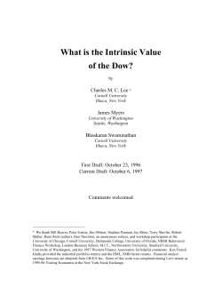 What is the Intrinsic Value of the Dow? Charles M. C. Lee