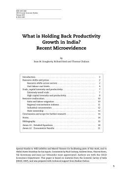 What is Holding Back Productivity Growth in India? Recent Microevidence by