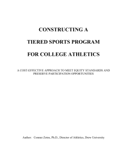 CONSTRUCTING A  TIERED SPORTS PROGRAM FOR COLLEGE ATHLETICS