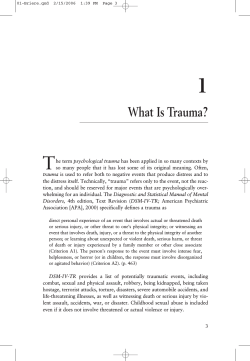 1 T What Is Trauma?