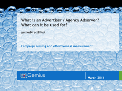 What is an Advertiser / Agency Adserver? // March 2011