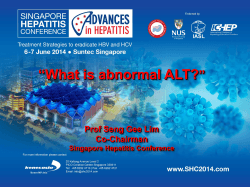 “What is abnormal ALT?  ” Prof Seng Gee Lim