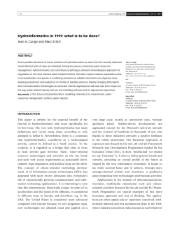Hydroinformatics in 1999: what is to be done? ABSTRACT