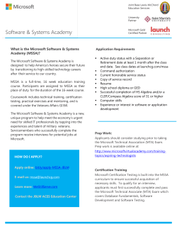 What is the Microsoft Software &amp; Systems Academy (MSSA)?