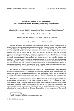 What is the Purpose of this Experiment?