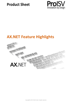 Product Sheet AX.NET Feature Highlights