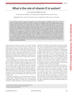 What is the role of vitamin D in autism? *