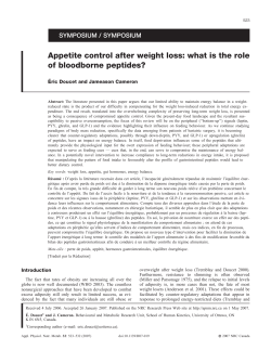 Appetite control after weight loss: what is the role