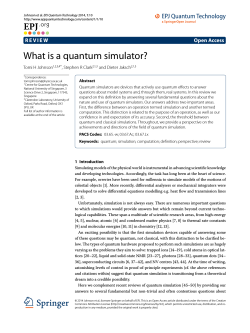 What is a quantum simulator? R E V I E W