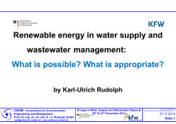 Renewable energy in water supply and wastewater disposal: management: disposal: