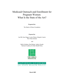 Medicaid Outreach and Enrollment for Pregnant Women: