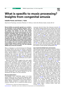 What is specific to music processing? Insights from congenital amusia