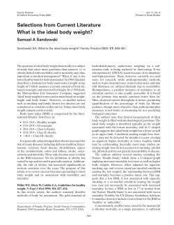The question of ideal body weight historically is a subject