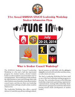 51st Annual KSHSAA STUCO Leadership Workshop Student Information Flyer