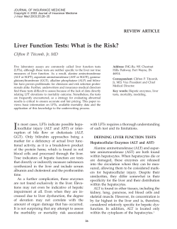 Liver Function Tests: What is the Risk? REVIEW ARTICLE