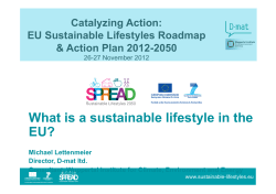 What is a sustainable lifestyle in the EU? Lkj;j;lkj; Catalyzing Action: